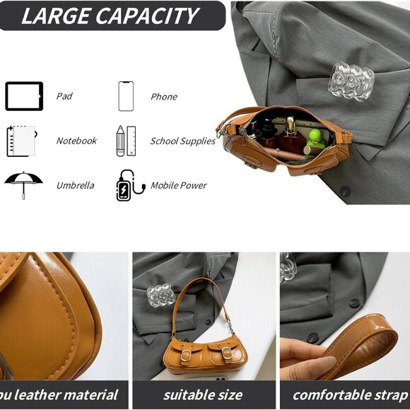 Versatile Retro Y2K Shoulder Bag - Fashionable Mini Hobo Purse for Daily Use - Picture 5 of 7